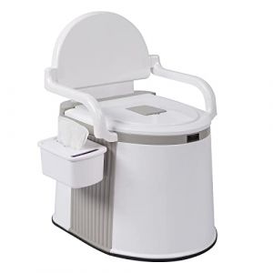 Outvita Pot de Chambre Adulte, Toilette Camping Amovible avec Porte-Papier Hygiénique pour Camping Voyage (Blanc) (hoktin, neuf)