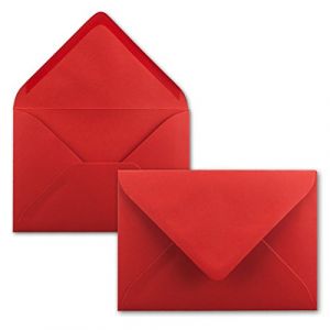 FarbenFroh de GUSTAV NEUSER 25x enveloppes B6-17,5 x 12,5 cm - rouge - colle humide avec rabat pointu - 120 g/m² - pour mariages, cartes de vœux, invitations (GUSTAV NEUSER GmbH, neuf)