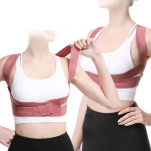 MaNeaz M Couleur Rose Maintien Du Dos Du Cou Et Des Épaules Ceinture Dorsale Femme Redresse Dos Correcteur De Posture Pour Le Haut Du Dos Qui Soutient La Clavicule Et Soulage Respirant Et Réglable (MaNeaz, neuf)