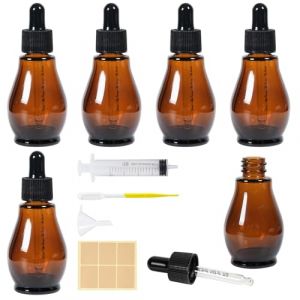Nadisean 6 Pièces Flacon Pipette 30ml, Flacon Compte Gouttes Avec Pipettes, Compte Gouttes Pipette, Flacon Compte Gouttes Pipette Pour Huile Essentielle,AromathéRapie,Laboratoire,flasches en verre (Shengen, neuf)