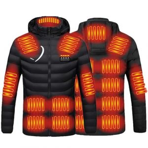 Yolimok Vestes Chauffantes Homme Femme Manteau Chauffant à Capuche Manches Longues Hiver Chaud à Capuche Chargement Usb Chauffe-Body éLectrique Veste Chauffante Avec 19 Zones 4 Modes De Chauffage (qihangkuajing, neuf)