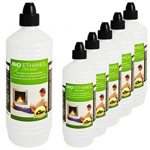 Farmlight 6 litres Bio&eacute;thanol > 95% - 96,6% Premium pour chemin&eacute;es &agrave; &eacute;thanol, chemin&eacute;es &agrave; gel, flambeaux de bambou, combustion sans r&eacute;sidus de mati&egrave;res premi&egrave;res renouvelables. (Provantis EU, neuf)