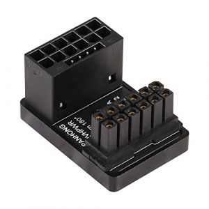 CERRXIAN Adaptateur 12VHPWR à angle de 180 degrés, PCI-e 5.0 12VHPWR ATX3.0 600 W 16 broches angle 180 degrés femelle vers mâle, pour carte graphique GPU 12 + 4 broches RTX 3090Ti 4070Ti 4080 (type A) (CERRXIAN, neuf)