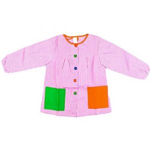 Etrexonline Tablier d'&Eacute;cole et Manches Longues avec Boutons pour Enfant 4-5 Ans, Tablier Artisana avec 2 Poches Enfants, Blouse Peinture Enfant pour l'&Eacute;cole - Rose (Etrexonline, neuf)
