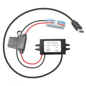 Convertisseur DC-DC Voiture 8-32V vers 5V 3A USB-C, Imperméable IP67 avec Protection Surtension/Surintensité/Court-Circuit - Convertisseur Abaisseur pour Camion Bateau Moto (YBBOTT, neuf)