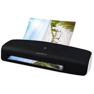 ACROPAQ Plastifieuse A3 - Machine à plastifier des films jusqu'au format A3 (largeur max, 33 cm), Avec bouton anti-bourrage, Economie d'energie de 75% - Noire - AL320 (Acropaq, neuf)