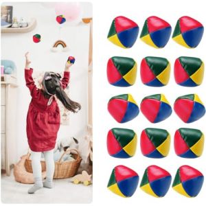 Surplex Paquet de 15 Balles de Jonglage pour Débutants, Mini Balles de Jonglerie de Qualité Professionnelles pour Débutants, Cirque en Cuir PU Balles Doux pour Enfants et Adultes (DecorBella-EU, neuf)