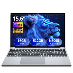 Ordinateur portable 15,6 pouces, 16 Go RAM SSD 512 Go processeur N5095 carte graphique UHD, PC Portable Full HD 1920 x 1080, avec WiFi 5/USB 3.0/pavé numérique/clavier rétroéclairé/Touch ID Laptop (Clickbuy Market Kft., neuf)