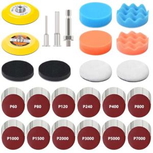 Kit R&eacute;novation Phare 133, Renovateur Phare Voiture, Kit Polissage Phares Voiture, Kit de Restauration de Phares pour Auto et Moto, Papier &agrave; Poncer Carrosserie et Bois, Papier Abrasif 75mm Wet et Dry (OBAPRO HOUSE, neuf)