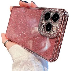 Tybiky &ndash; Coque de t&eacute;l&eacute;phone mobile pour iPhone 12 Pro &ndash; coque en silicone &agrave; paillettes brillantes avec strass, design brillant de strass en diamant, coque de protection en silicone avec protection (Tybaker, neuf)