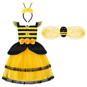 ReliBeauty D&eacute;guisement Abeille Filles Costume Animaux Enfant Carnaval 5-6ans, 110 (Matt Viggo, neuf)