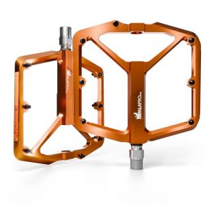 IMPALAPRO P&eacute;dale V&eacute;lo avec Bandes R&eacute;fl&eacute;chissantes Aluminium CNC 9/16&rdquo; &ndash; P&eacute;dales VTT &agrave; Large Plateforme avec Picots Antid&eacute;rapants Amovibles &ndash; P&eacute;dale V&eacute;lo Route L&eacute;g&egrave;re 355 g (Orange) (IMPALAPRO, neuf)