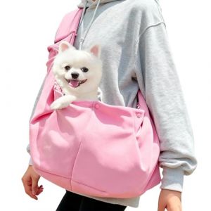 DEANKEJI Rose Sac pour Chien, Sac Chat Transport avec Une Charge Maximale de 6 kg, Porte Chien Ventral Adapt&eacute; pour Les Promenades, Les Activit&eacute;s en Plein Air et la Randonn&eacute;e (DEANKEJI, neuf)