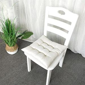 Morbuy Coussins de Jardin, Lot de 2 Coussin Exterieur avec Liens, Epais Tatami Coussin Chaise Lin Galette de Chaise pour Int&eacute;rieur Patio Coussin Chaise Exterieur (50x50x8cm,Beige) (Morbuy, neuf)