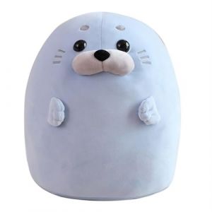 KUKUShining Peluche Phoque Mignonne, Coussin en Peluche Phoque Coussin Animal Phoque Kawaii Peluche for Anniversaire d'enfant(Blue,40CM/15.7IN) (KAKUKAKA, neuf)