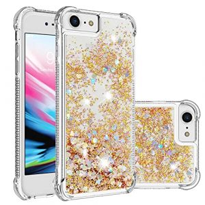 SIYOPINPFY Compatible avec Liquide &Eacute;tui Coque pour iPhone 16e, Coque Paillette Liquide Housse Glitter Transparente Protection Flexible Etui pour iPhone 16e 6,1 Pouces - Love Gold YB (SIYOPINPFY, neuf)