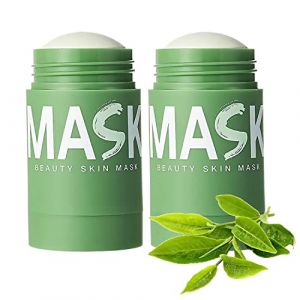 2 Pcs Masque Vert Maiaza, Masque Visage en Bâton D'argile Purifiant Au Thé Vert Maiaza, Pâte Nettoyante en Profondeur Sans Pores pour Plantes de Thé Vert, Dissolvant de Points Noirs (Lubinus, neuf)