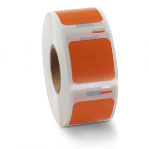 BETCKEY - 2 Rouleaux &Eacute;tiquette couleur Compatible avec DYMO S0929120, 25mm x 25mm, 1500 Petites &Eacute;tiquettes Polyvalentes(Orange) Pour DYMO LabelWriter 450, 4XL, NON Pour 550 ou 5XL (BETCKEY-EU, neuf)