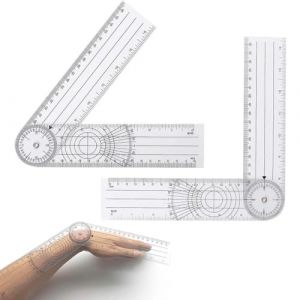 XURJUMI 2 Pièces 360° Goniomètres Kiné Rotatifs Pvc（Cm/Inch）Multifonction Goniometre Kiné Pour Quotidiennement Arpentage Et Cartographie Et Rapporteur De Règle Vertébrale (SENXING UOH LTD, neuf)