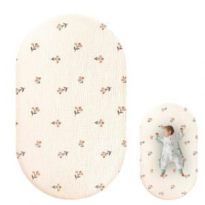 Drap-Housse pour Berceau - Drap-Housse garçon - Drap-Housse en Gaze pour Tout-Petits - en Mousseline - pour Lits d' (qihmy, neuf)