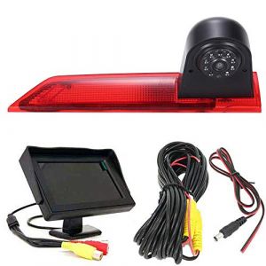 HD Auto Haut Lampe Freinage lumi&egrave;re Vue arri&egrave;re Cam&eacute;ra de recul Peut Ajuster l'angle Vision Nocturne Compatible avec Ford Transit Custom Business MPV SUV Bus (jojono, neuf)