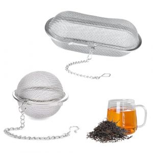 2 PCS Filtres &agrave; th&eacute;, Passoires &agrave; Epices, en Acier Inoxydable, R&eacute;utilisables, Passoire &agrave; Epices et &agrave; Epices, Boule &agrave; Epices pour la Pr&eacute;paration du th&eacute; &agrave; la Maison, la Restauration et la Cuisine (Haibo CuiUKShop, neuf)