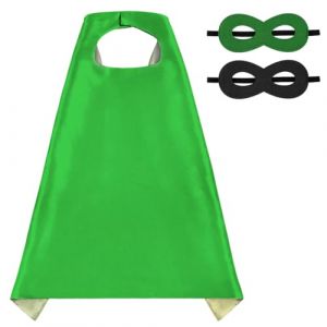 AUYAO Capes de Super H&eacute;ros pour Enfants, 2Pcs Capes et Masques de Super H&eacute;ros, Masque Super Heros, Costume de Super Habiller, Deguisement de Super H&eacute;ros Fille Gar&ccedil;on pour Cosplay, Halloween, Carnaval (Yadark, neuf)