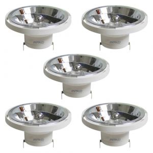 SIGMALED LIGTHING - SPOT LED AR111 G53 14W (équivalent 110W halogène) - 1000 lumens - Blanc Chaud 3000K - 12V DC/AC - Ampoule AR111 - LOT de 5 SPOTS (VoltNexT s.r.l., neuf)