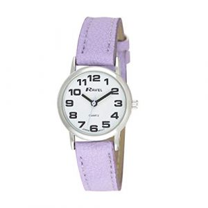 Ravel - Montre Bracelet Unisexe Facile à Lire avec de Gros Chiffres - Quartz Analogique - R0105, Violet, Womens - 27mm Case, TFV8 (Montres Ravel, neuf)