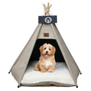 Vinnypet Chien Tente avec Coussin en Peluche Niches &agrave; Chat Tipi Tente pour Animaux de Compagnie Maisons pour Chat avec Petit Tableau Noir 50x50x60cm (Vinnypet, neuf)