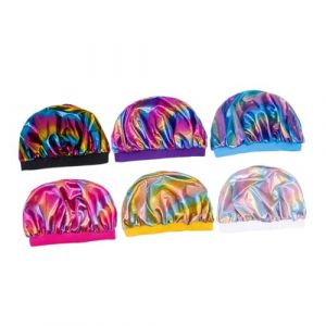 DEARMAMY 6 Pièces Bandeau Élastique Soyeux Filles Chapeau Seau Enfant En Bas Âge Dentelle Chapeau Enfants Nourrisson Filet Doublé Dormir Casquette De Sommeil En Soie Chiffon Polyester (Liiane, neuf)
