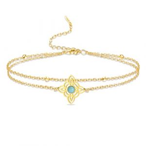 VASSAGO Sorci&egrave;res noeud Bracelet en acier inoxydable noeud magique Bracelet en couches noeud celtique Bracelet &agrave; breloques pour les femmes Wiccan symbole bijoux (vassago, neuf)