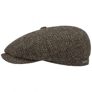 Stetson Casquette Hatteras Shetland Wool Homme - Gavroche Laine pour l'hiver avec Visiere, Doublure Automne-Hiver Hiver - 59 cm Marron (Chapeaushop, neuf)