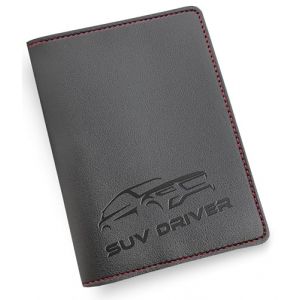 Jolis Papiers Porte Carte Grise Porte Papiers Voiture Permis De Conduire Cuir Synth&eacute;tique Etui Carte Grise Noir/Rouge Haute Qualit&eacute; SUV Driver &ndash; Marque Francaise (Jolis Papiers, neuf)