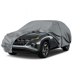 Housse de voiture imperm&eacute;able pour Hyundai Tucson IX35 2009-2025, b&acirc;che compl&egrave;te pour voiture, b&acirc;che pour hiver, &eacute;t&eacute;, tout climat, housse ext&eacute;rieure avec fermeture &eacute;clair, lani&egrave;res pour le vent (Amomusm, neuf)