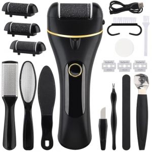 Beihre Rapeuse Pieds Électrique,18 en 1 Kit de Râpe Ponceuse Pieds Anti-callosité Scalpel Pedicure Ponceuse Pied Rechargeable pour Corne Rapeuse Pieds,Peau Morte (GRUNTON NUMA TRADING LTD, neuf)