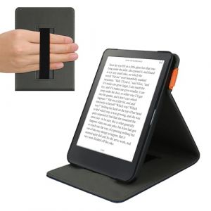kwmobile Étui pour liseuse électronique Compatible avec Kobo Clara HD - Étui Housse Rabat liseuse Simili Cuir Bleu foncé (SX-Commerce, neuf)