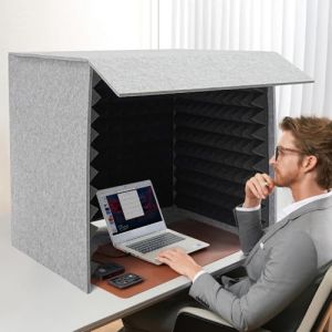 Vocal Booth - Cabine vocale portable - Isolation acoustique et absorption acoustique - Pour studio, chanter, podcast et bureau &agrave; domicile - Protection du microphone pour une qualit&eacute; d'enregistrement (AOLIGYER, neuf)