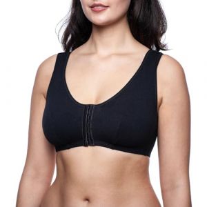 frugue Soutien-Gorge pour proth&egrave;se Mammaire en Coton avec Fermeture Devant Noir FR 95B (frugue, neuf)