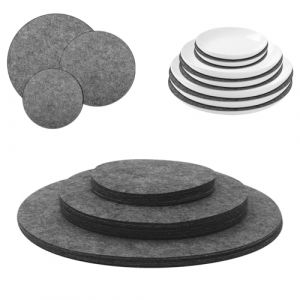 alwaiiz 30 Pièces Rond Protege Poele, Souple Feutrine Protection Poele et Casserole, Protege Casserole pour la Protection et l’empilage des Couverts, 3 Tailles(12.7 cm / 19 cm / 26.7 cm) (Alwaiiz EUdirect, neuf)
