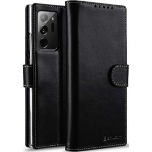 STILGUT Etui Compatible avec Samsung Galaxy Note 20 Ultra, Coque Portefeuille &agrave; Fermoir magn&eacute;tique en Cuir v&eacute;ritable, Noir Nappa (StilGut, neuf)