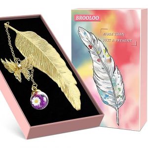 Idee Cadeau Anniversaire Femme Original: Cadeau Fête Des Mères Marque Page Metal Plume Cadeau Personnalisé Maitresse D'école Cadeau Maman Grand Mere Fille Soeur Copine Professeur Utile Gadget Insolite (BROOLOO STORE, neuf)