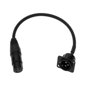 eMagTech Câble Montage sur Panneau XLR Mâle à 3 Broches Connecteur Femelle XLR Câble Montage sur Panneau Traversant XLR Type D 30 Cm équipement Audio Réverbération Microphone (mâle vers Femelle) (eMagTech, neuf)