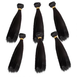 GANAZONO Lot De 6 Perruques De Poupée 15 Cm En Soie Haute Température, Cheveux Lisses, Extensions Pour Poupée Diy, Accessoires De Coiffure Pour Garçon Et Filles (JUNEE, neuf)
