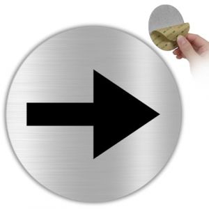 LEIASA | Panneau Autocollant Fl&egrave;che Directionnelle - &Eacute;paisseur 0,8 mm - Diam&egrave;tre &Oslash; 100 mm - Aluminium - Signal&eacute;tique Direction - Plaque Fl&egrave;che - (Fl&egrave;che) (LEIASA, neuf)