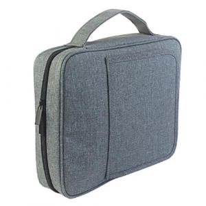 bephible Pochette de rangement Sac rembourré à fermeture éclair Classeur en nylon imperméable avec poignée Stockage fichiers documents grande capacité Portefeuille Gris (Geaosl, neuf)