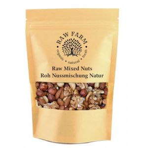 1 kg de noix crues mélangées - Noisette, amande, noix de cajou, noyaux de noyer (Raw Farm, neuf)