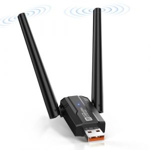 Arvoni Cl&eacute; WiFi, 2 en 1 Cl&eacute; USB WiFi USB 900 Mbps 2,4 GHz/5,0 GHz, Adaptateur Bluetooth 5.4 pour PC, Cl&eacute; Wi-FI pour PC avec Antenne 5DBI, Plug and Play, Dongle Bluetooth avec Windows 11,10 (XingJiaHongSheng, neuf)