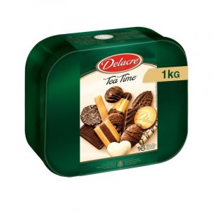 DELACRE Tea Time - Biscuits sabl&eacute;s de qualit&eacute; sup&eacute;rieure pour un moment gourmand et &eacute;l&eacute;gant - 1Kg - Lot De 2 - Vendu Par Lot (March&eacute; Parisien, neuf)