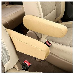 2PCS Housse Accoudoir Voiture Élastique,Housse de Siège Accoudoir Voiture Universel Quatre Saisons,Protecteurs pour Camions/SUV/Fourgonnettes/Voiture Accessoires Interieur (Beige) (GTLM, neuf)